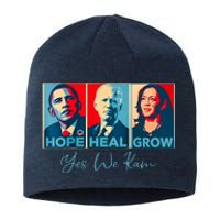 Hope Heal Grow Yes We Kam President Democrat Election Sustainable Beanie