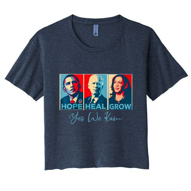 Hope Heal Grow Yes We Kam President Democrat Election Crop Top