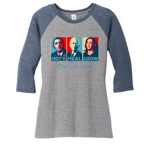 Hope Heal Grow Yes We Kam President Democrat Election Women's Tri-Blend 3/4-Sleeve Raglan Shirt