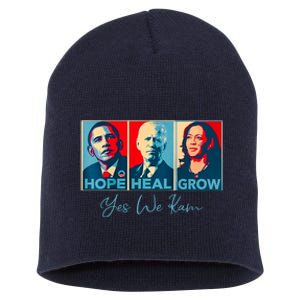 Hope Heal Grow Yes We Kam President Democrat Election Short Acrylic Beanie