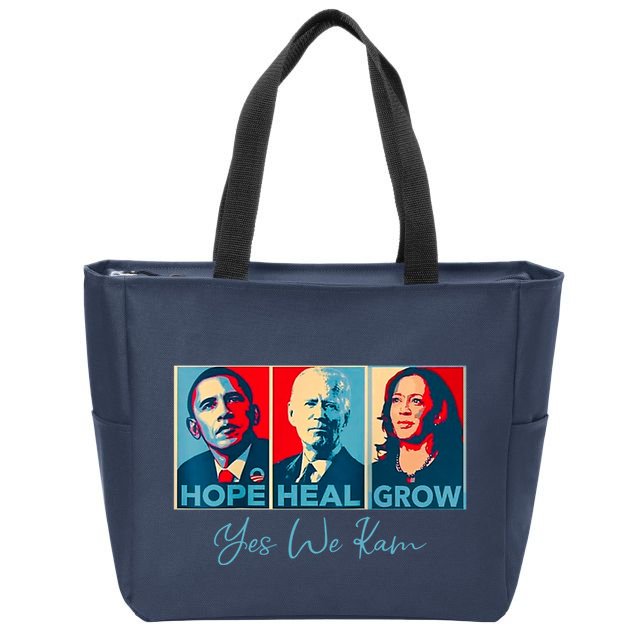 Hope Heal Grow Yes We Kam President Democrat Election Zip Tote Bag
