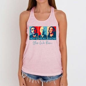 Hope Heal Grow Yes We Kam President Democrat Election Women's Knotted Racerback Tank