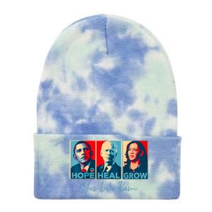 Hope Heal Grow Yes We Kam President Democrat Election Tie Dye 12in Knit Beanie