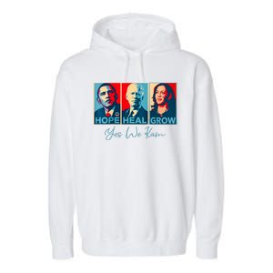 Hope Heal Grow Yes We Kam President Democrat Election Garment-Dyed Fleece Hoodie