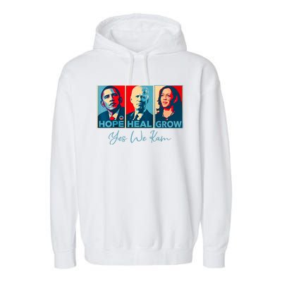 Hope Heal Grow Yes We Kam President Democrat Election Garment-Dyed Fleece Hoodie