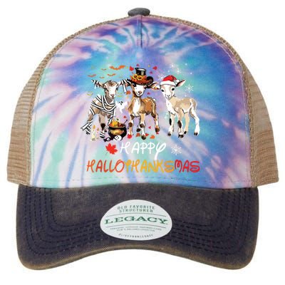 Happy Hallothanksmas Goats Legacy Tie Dye Trucker Hat