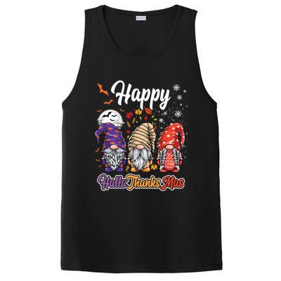 Happy Hallothanksmas Gnomes Halloween Thanksgiving Christmas Funny Gift PosiCharge Competitor Tank