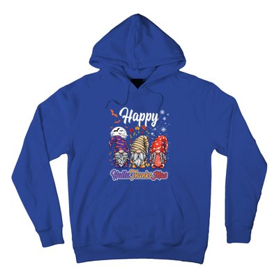 Happy Hallothanksmas Gnomes Halloween Thanksgiving Christmas Funny Gift Hoodie