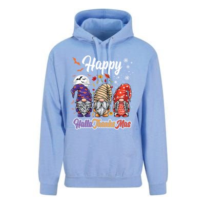 Happy Hallothanksmas Gnomes Halloween Thanksgiving Christmas Funny Gift Unisex Surf Hoodie