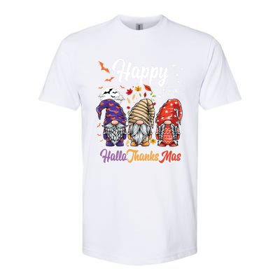 Happy Hallothanksmas Gnomes Halloween Thanksgiving Christmas Funny Gift Softstyle CVC T-Shirt