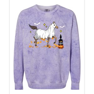 Halloween Horse Ghost Cowboy Western Halloween Colorblast Crewneck Sweatshirt