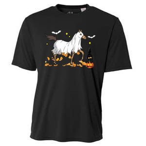 Halloween Horse Ghost Cowboy Western Halloween Cooling Performance Crew T-Shirt