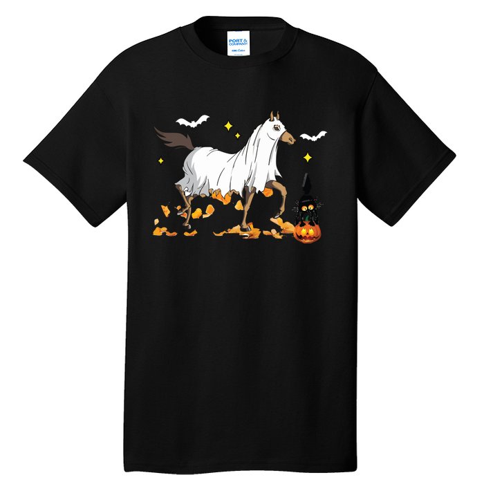 Halloween Horse Ghost Cowboy Western Halloween Tall T-Shirt