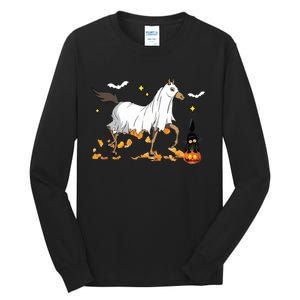 Halloween Horse Ghost Cowboy Western Halloween Tall Long Sleeve T-Shirt