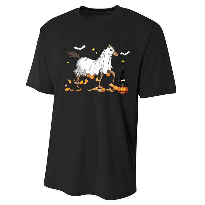 Halloween Horse Ghost Cowboy Western Halloween Performance Sprint T-Shirt