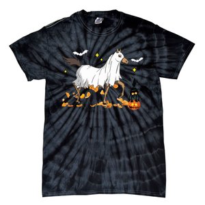 Halloween Horse Ghost Cowboy Western Halloween Tie-Dye T-Shirt