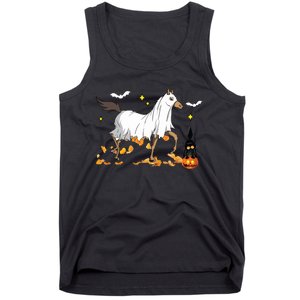 Halloween Horse Ghost Cowboy Western Halloween Tank Top