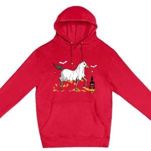 Halloween Horse Ghost Cowboy Western Halloween Premium Pullover Hoodie