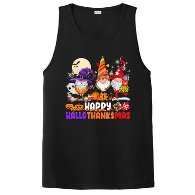 Happy Hallothanksmas Gnomes Halloween Thanksgiving Christmas PosiCharge Competitor Tank