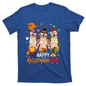 Happy Hallothanksmas Golden Retriever Halloween Thanks Xmas Great Gift T-Shirt