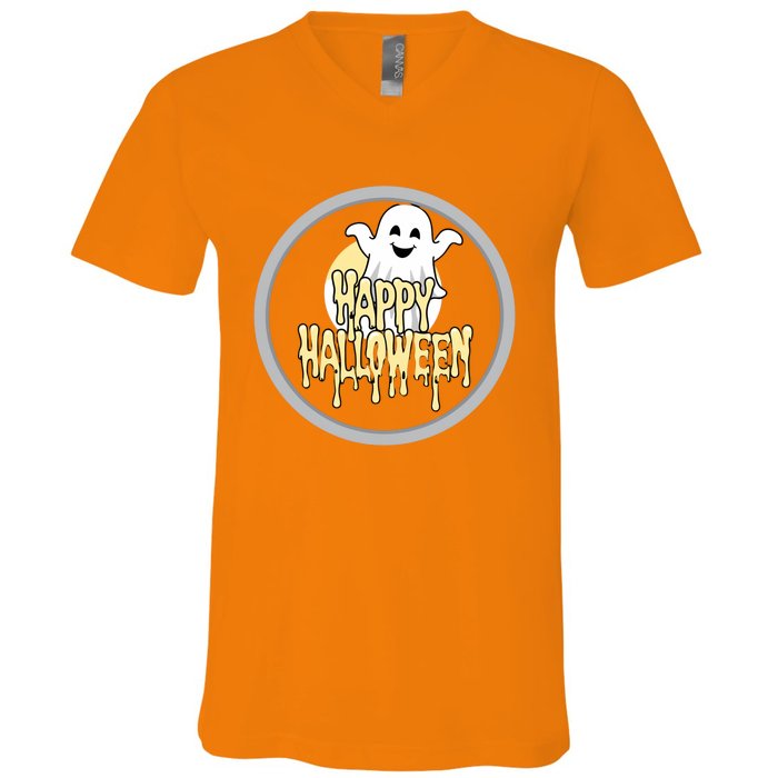 Happy Halloween Ghost Cute And Spooky V-Neck T-Shirt