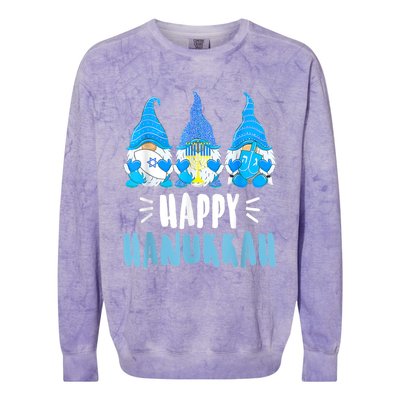 Happy Hanukkah Gnomes Jewish Gnome Lover Chanukah Colorblast Crewneck Sweatshirt