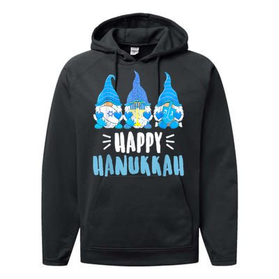 Happy Hanukkah Gnomes Jewish Gnome Lover Chanukah Performance Fleece Hoodie