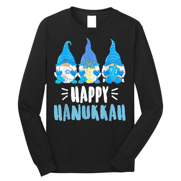 Happy Hanukkah Gnomes Jewish Gnome Lover Chanukah Long Sleeve Shirt