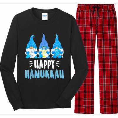 Happy Hanukkah Gnomes Jewish Gnome Lover Chanukah Long Sleeve Pajama Set