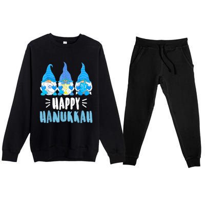 Happy Hanukkah Gnomes Jewish Gnome Lover Chanukah Premium Crewneck Sweatsuit Set