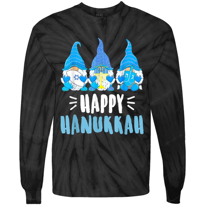 Happy Hanukkah Gnomes Jewish Gnome Lover Chanukah Tie-Dye Long Sleeve Shirt