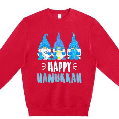 Happy Hanukkah Gnomes Jewish Gnome Lover Chanukah Premium Crewneck Sweatshirt