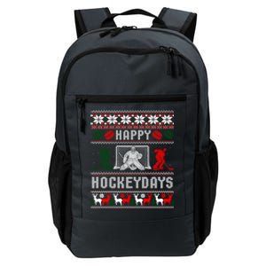 Happy Hockeydays Gift Ugly Christmas Hockey Funny Gift Daily Commute Backpack