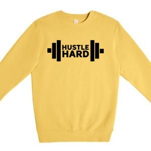 Hustle Hard Gym Rat Workout Gains Heavy Lifting Muscle Build Gift Premium Crewneck Sweatshirt