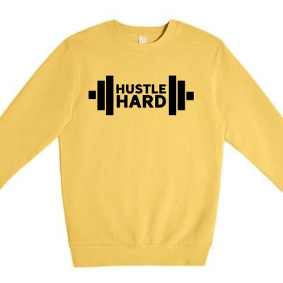 Hustle Hard Gym Rat Workout Gains Heavy Lifting Muscle Build Gift Premium Crewneck Sweatshirt