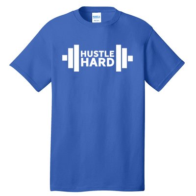 Hustle Hard Gym Rat Workout Gains Heavy Lifting Muscle Build Gift Tall T-Shirt