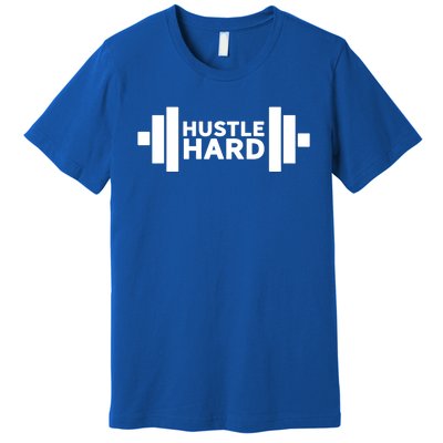 Hustle Hard Gym Rat Workout Gains Heavy Lifting Muscle Build Gift Premium T-Shirt