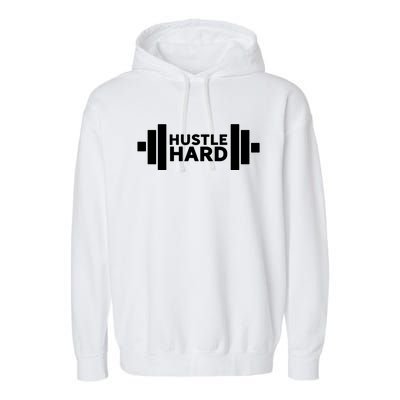 Hustle Hard Gym Rat Workout Gains Heavy Lifting Muscle Build Gift Garment-Dyed Fleece Hoodie