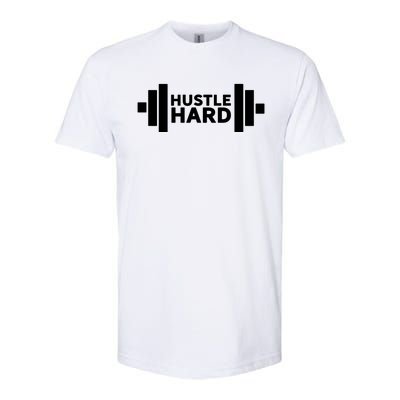 Hustle Hard Gym Rat Workout Gains Heavy Lifting Muscle Build Gift Softstyle CVC T-Shirt