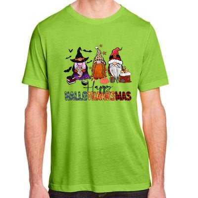 Happy Hallothanksmas Gnomes Plaid Leopard Christmas Gnome Adult ChromaSoft Performance T-Shirt