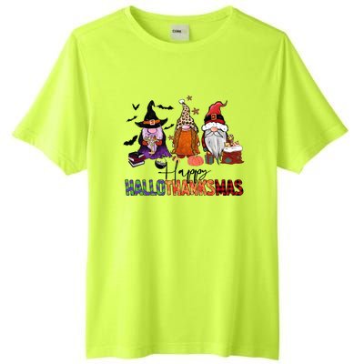 Happy Hallothanksmas Gnomes Plaid Leopard Christmas Gnome Tall Fusion ChromaSoft Performance T-Shirt