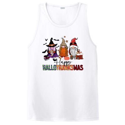 Happy Hallothanksmas Gnomes Plaid Leopard Christmas Gnome PosiCharge Competitor Tank