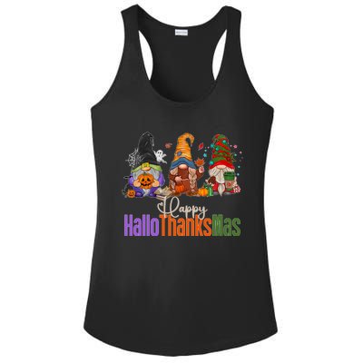 Happy Hallothanksmas Gnomes Halloween Thanksgiving Christmas Gift Ladies PosiCharge Competitor Racerback Tank