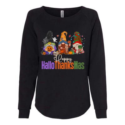 Happy Hallothanksmas Gnomes Halloween Thanksgiving Christmas Gift Womens California Wash Sweatshirt