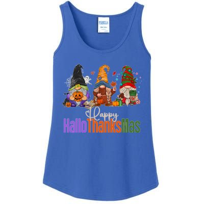 Happy Hallothanksmas Gnomes Halloween Thanksgiving Christmas Gift Ladies Essential Tank