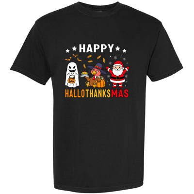 Happy Hallothanksmas Ghost Turkey Pumpkin Garment-Dyed Heavyweight T-Shirt