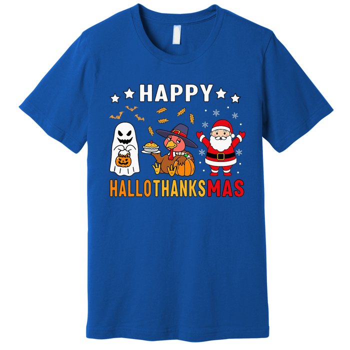 Happy Hallothanksmas Ghost Turkey Pumpkin Premium T-Shirt