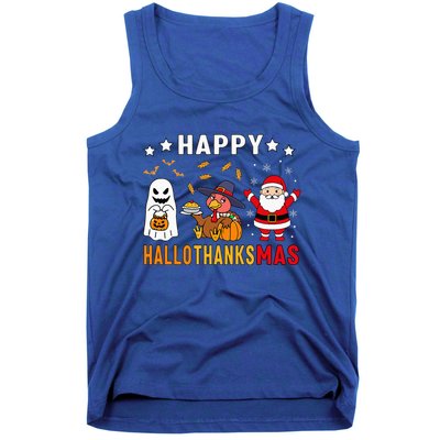 Happy Hallothanksmas Ghost Turkey Pumpkin Tank Top