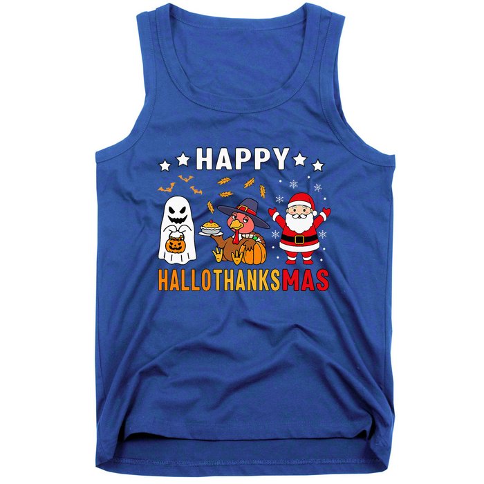 Happy Hallothanksmas Ghost Turkey Pumpkin Tank Top