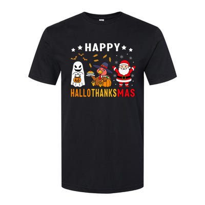 Happy Hallothanksmas Ghost Turkey Pumpkin Softstyle CVC T-Shirt